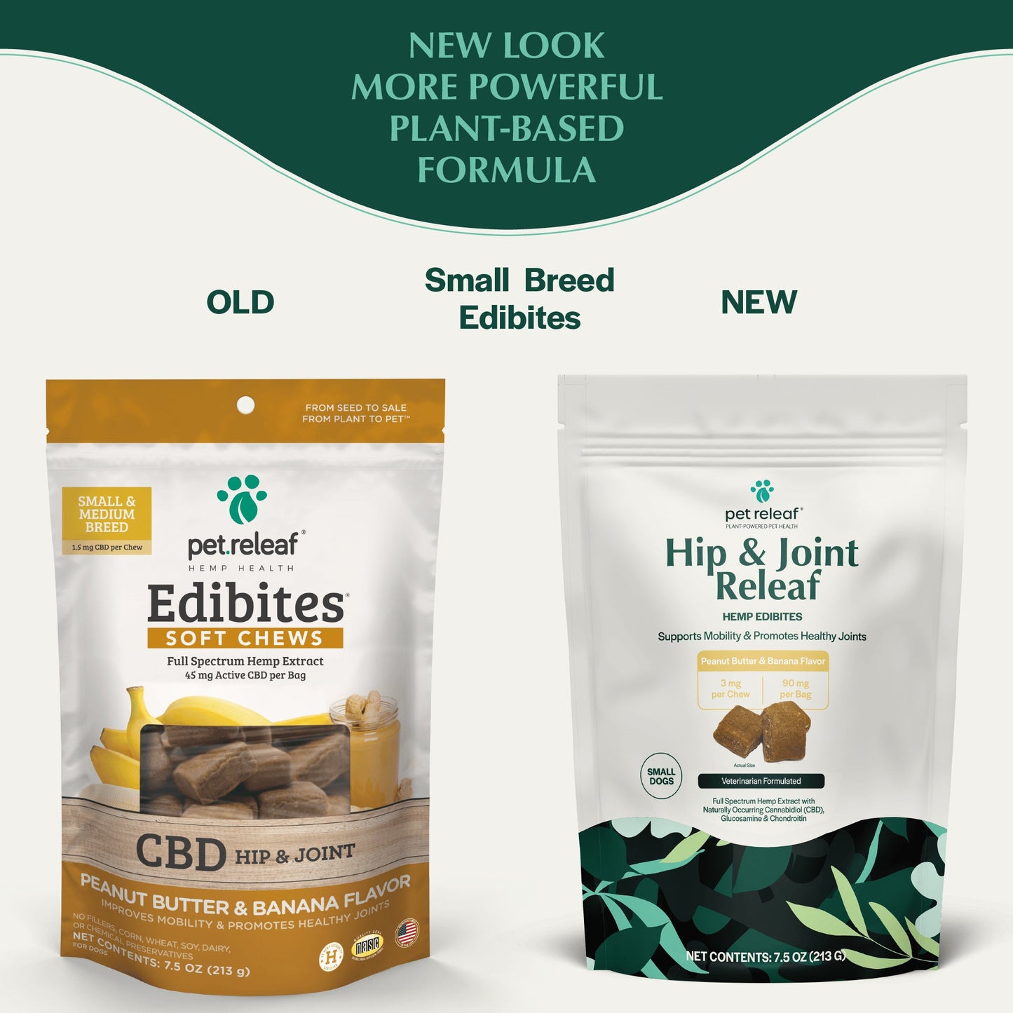 Pet Releaf Hip & Joint Edibites Cbd Small Dog 7.5oz. Peanut Butter Banana 3Mg