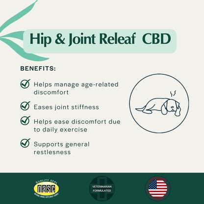 Pet Releaf Hip & Joint Edibites Cbd Medium /Large Dog 7.5oz. Peanut Butter Banana 6Mg