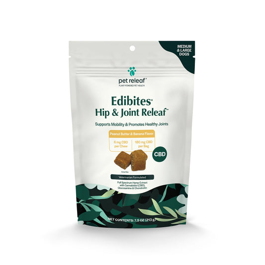 Pet Releaf Hip & Joint Edibites Cbd Medium /Large Dog 7.5oz. Peanut Butter Banana 6Mg