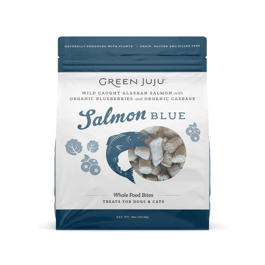 Green Juju Dog Freeze Dried Topper Salmon Blue 18oz.