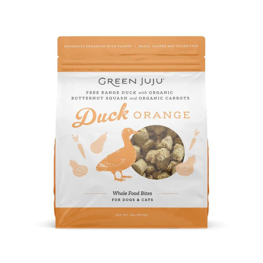 Green Juju Dog Freeze Dried Topper Duck Orange 18oz.