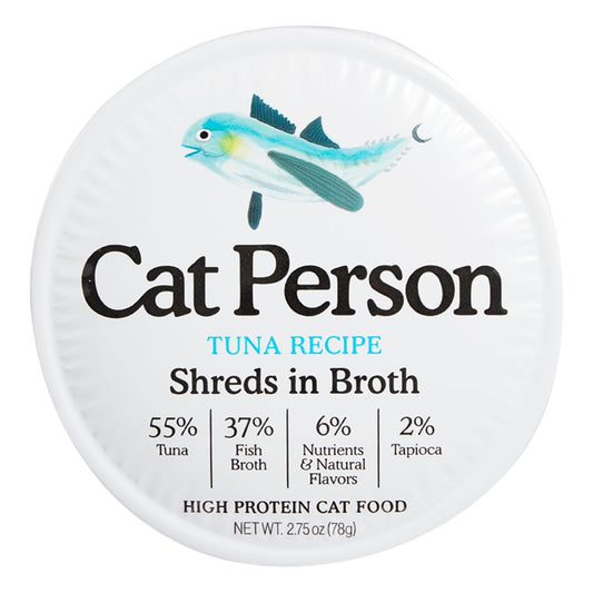 Cat Person Cat Bowl Booster Shreds In Broth Tuna 2.75Oz 24 Pack