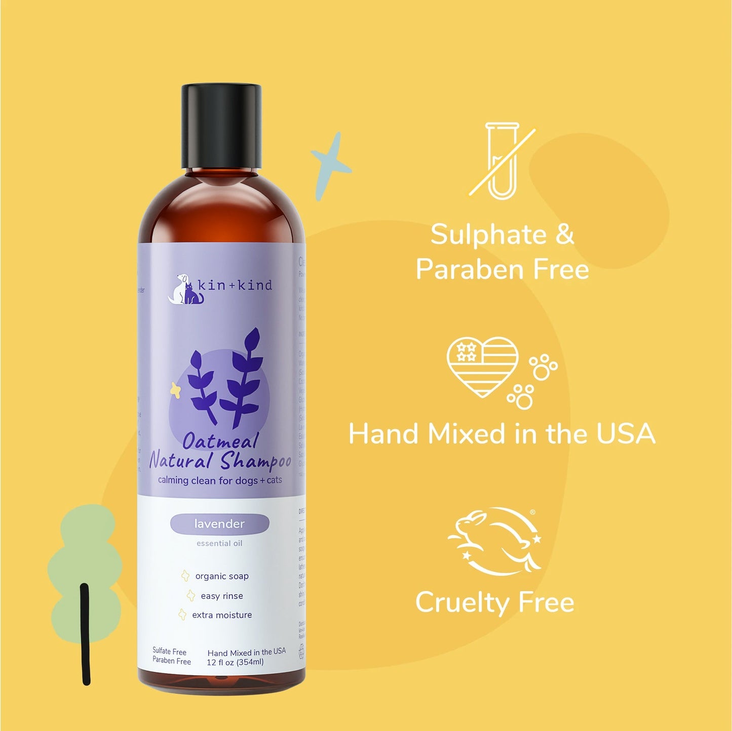 Kin+Kid Shampoo Oatmeal Lavender 12oz.