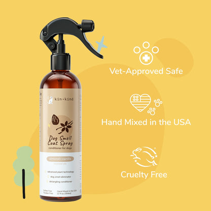 Kin+Kid Dog Smell Natural Coat Spray Almond Vanilla 12oz.