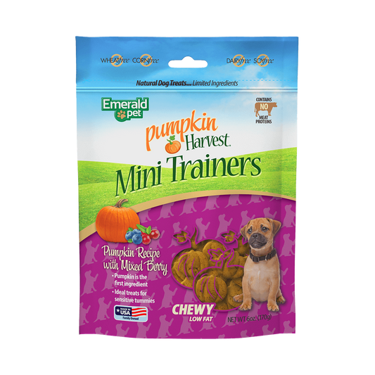 Emerald Pet Pumpkin Harvest Trainers Mixed Berry Chewy Dog Treats 6oz.