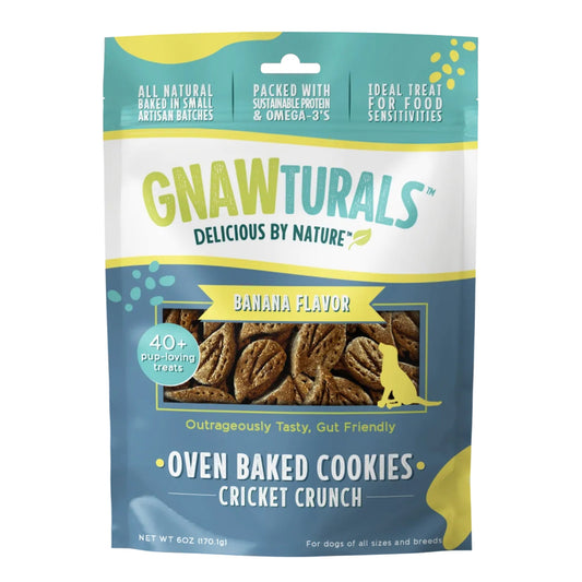 Gnawturals Oven Baked Cookies Cricket Crunch Banana 6oz. 40 Count