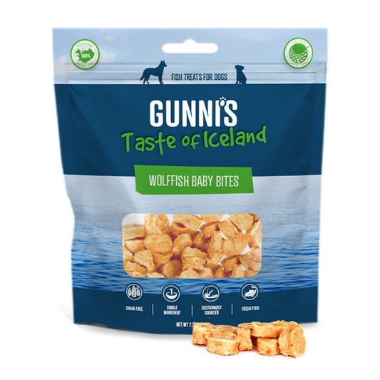 Gunnis Dog Baby Bites Wolf Fish 2.5oz.