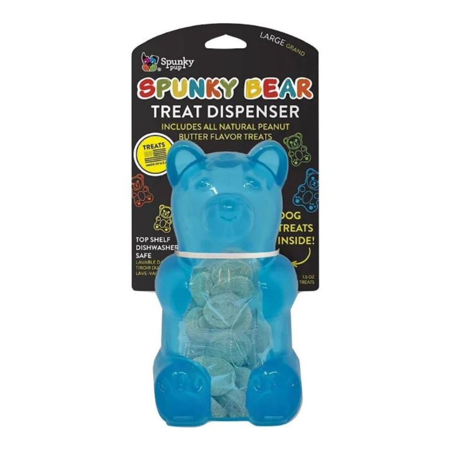 Spunkypup Spunky Bear Treat Dispenser with Treats Large