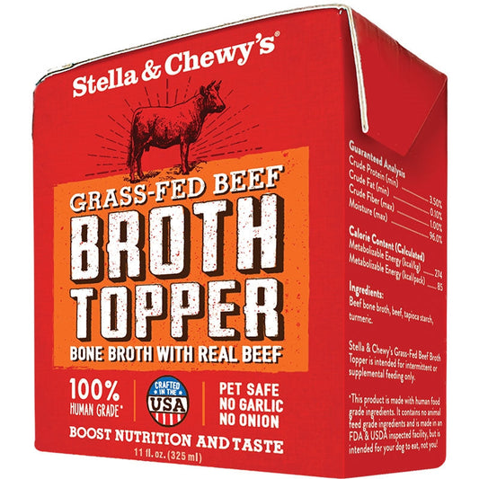 Stella and Chewys Dog Broth Topper Grass Fed Beef 11oz. (Case of 12)