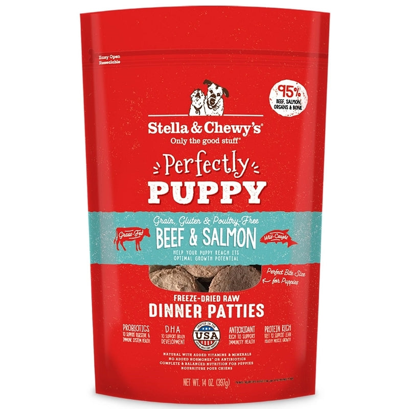 Stella and Chewys Dog Freeze Dried Puppy Beef Salmon 14 oz.