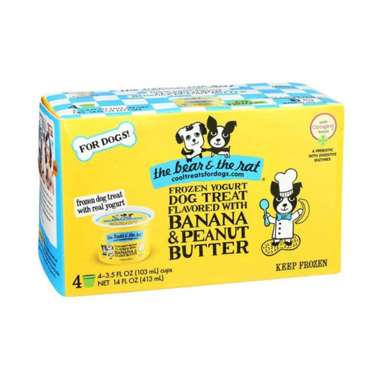 The Bear & The Rat Dog Frozen Banana & Peanut Butter Yogurt 3.5Oz 4 Pack