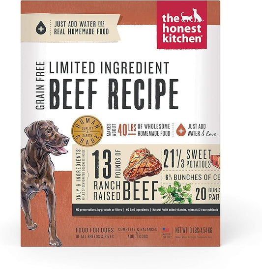 The Honest Kitchen Grain Free Hope Lid Beef Chickpeak 10 Lbs.