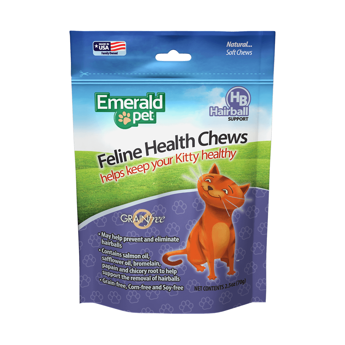 Emerald Pet Hairball Formula Chicken Flavor Cat Chews 1ea/2.5 oz