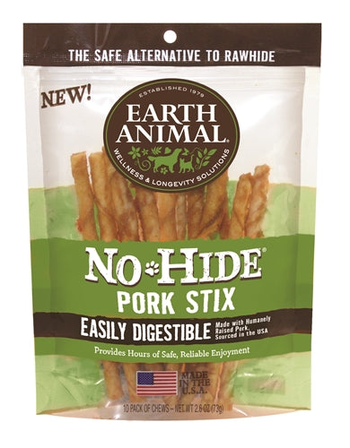 Earth Animal No Hide Pork Stix 10 Pk