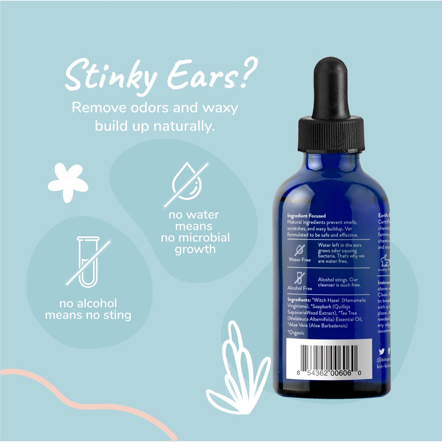 Kin+Kid Clean ears 4oz. Organic Dog