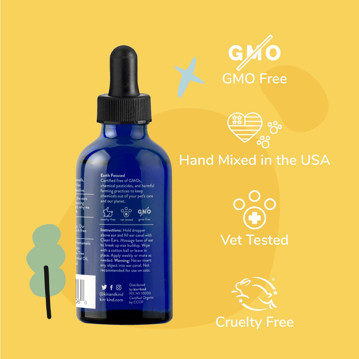 Kin+Kid Clean ears 4oz. Organic Dog