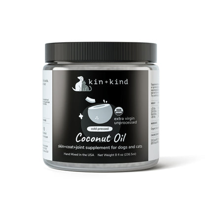 Kin+Kid Organic Skin+Coat+Joint Supplement Coconut Oil Small 4oz.