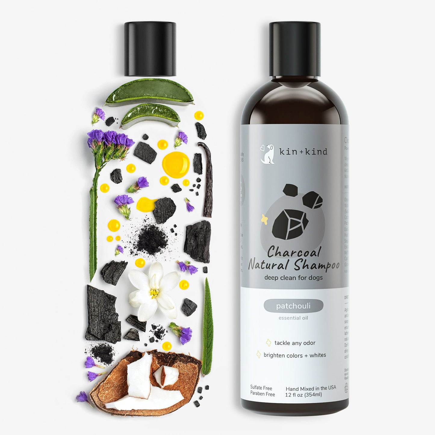 Kin+Kid Shampoo Charcoal 12oz. Patchouli