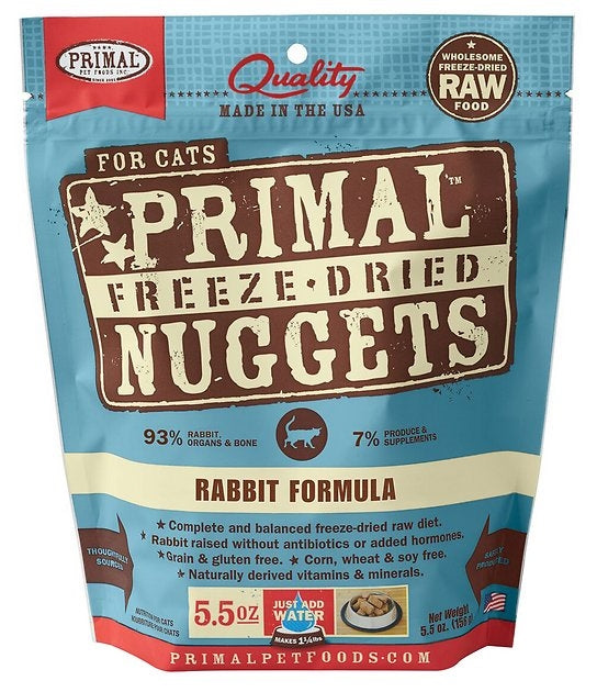 Primal Pet Foods Freeze Dried Food For Cats 5.5oz. Rabbit