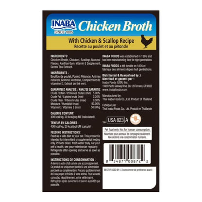 Inaba Chicken Broth Side Dish For Cats Chicken/Scallop 1.76oz. (Case of 8)