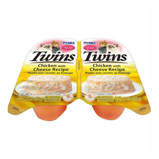 Inaba Twins Side Dish For Cats Chicken/Cheese 1.23oz.-2 Pk (Case of 6)