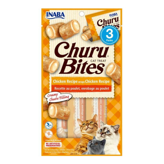 Inaba Churu Bites Cat Treats Chicken .35oz.-3 Pk (Case of 6)