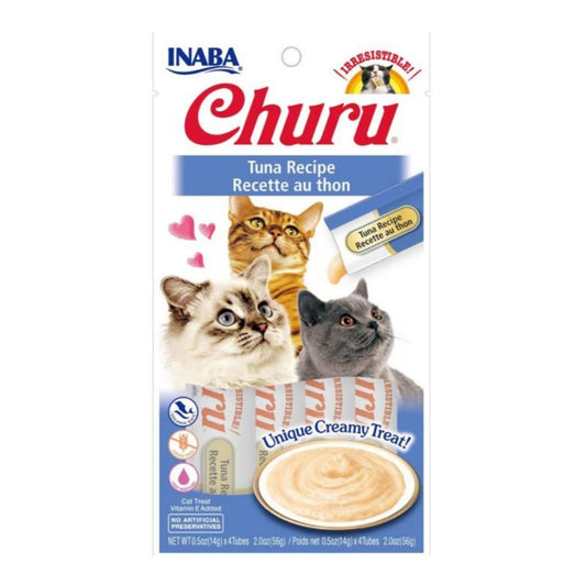 Inaba Churu Puree Cat Treats Tuna .5oz.-4 Pk (Case of 6)