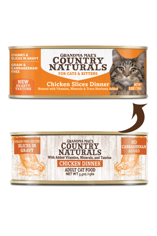 Grandma Mae's Country Naturals Grain Free Chunks in Gravy Wet Cat & Kitten Food Chicken 24ea/2.8 oz, 24 pk