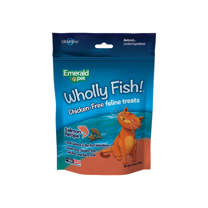 Emerald Pet Wholly Fish! Crunchy Cat Treats Salmon 1ea/3 oz