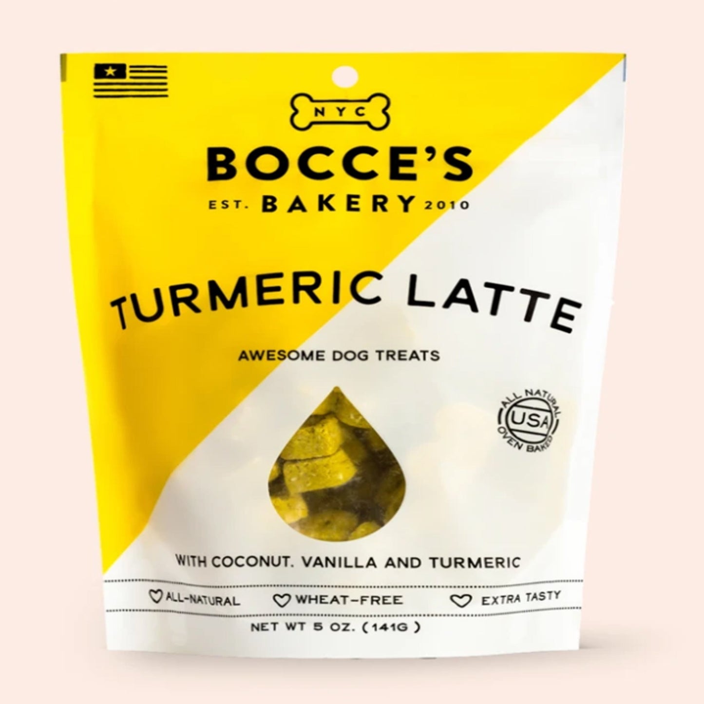 Bocce's Bakery Dog Biscuits Tumeric Latte 5oz.