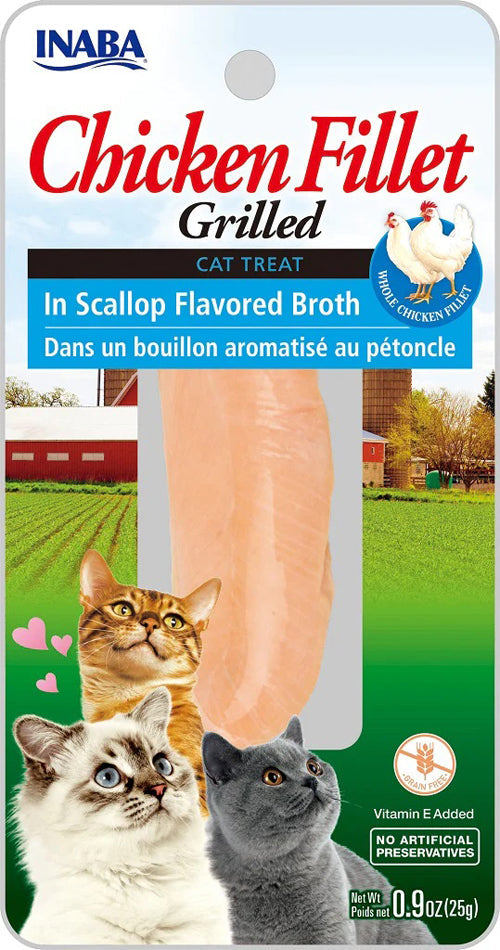 Inaba Cat Grill Fil Chicken/Scallop Broth 0.9Oz/6Ct.