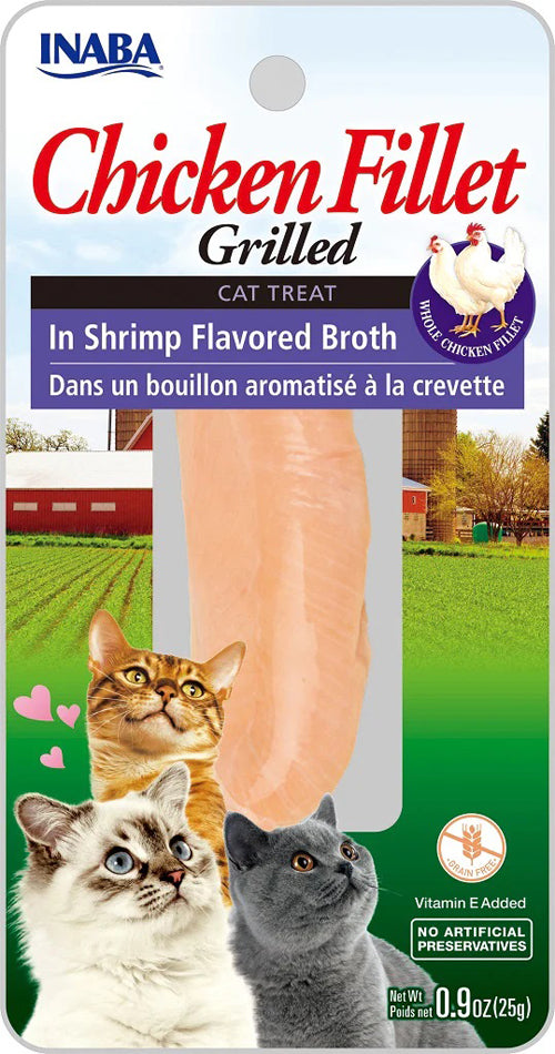 Inaba Cat Grill Fil Chicken/Shrim Broth 0.9Oz/6Ct.