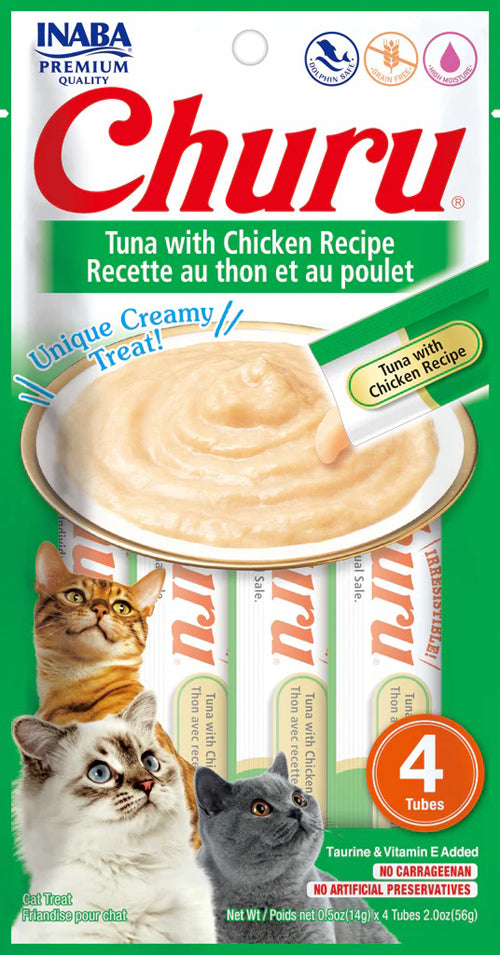 Inaba Cat Churu Puree Tuna Chicken 0.52Oz/6Ct