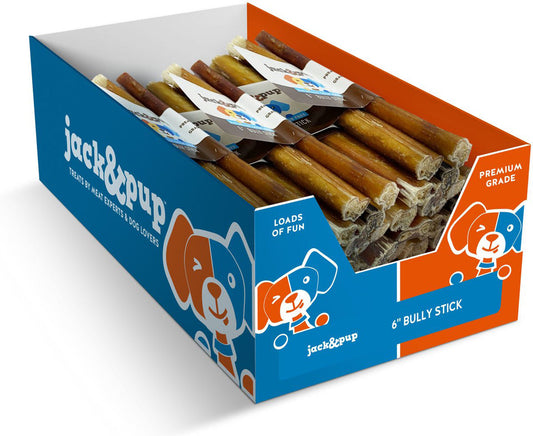 Jack & Pup Bully Stick 6"(50)  Display Box