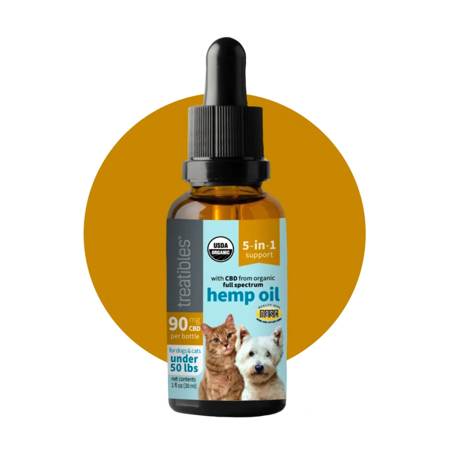 Treatibles Full Spectrum Hemp Oil Dropper 90 Mg-1oz.