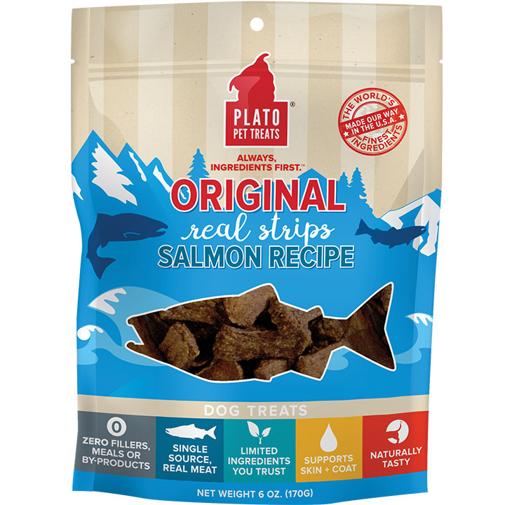 Plato Dog Treats Salmon Strips 6oz.