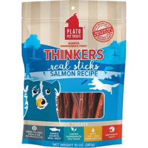 Plato Dog Treats Thinkers Salmon Sticks 10oz.