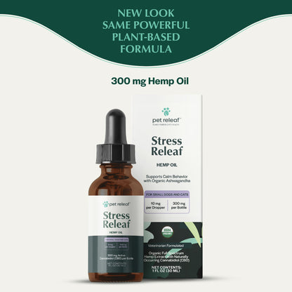 Pet Releaf Stress Organic Hemp Oil Cbd 300Mg