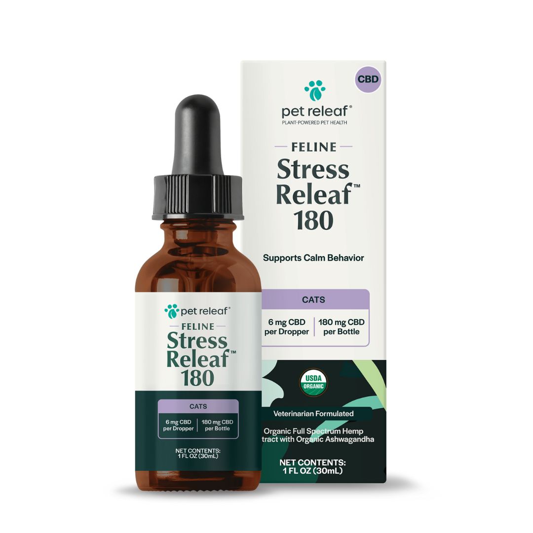 Pet Releaf Feline Stress Organic Hemp Oil CBD 180mg