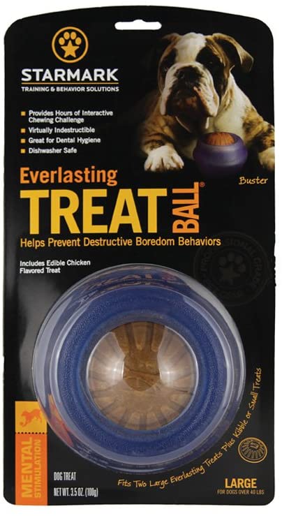 Starmark Everlasting Treat Ball Dog Toy Blue 1ea/LG