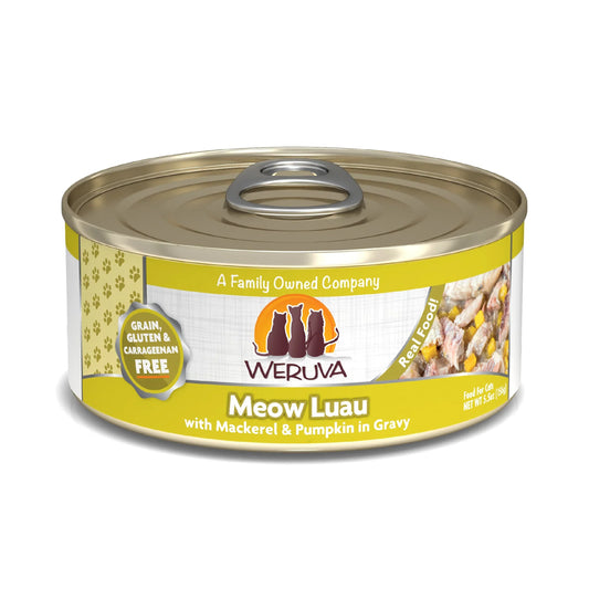 Weruva Cat Meow Luau with Mackerel and Pumpkin in Gravy 5.5oz. (Case of 24)