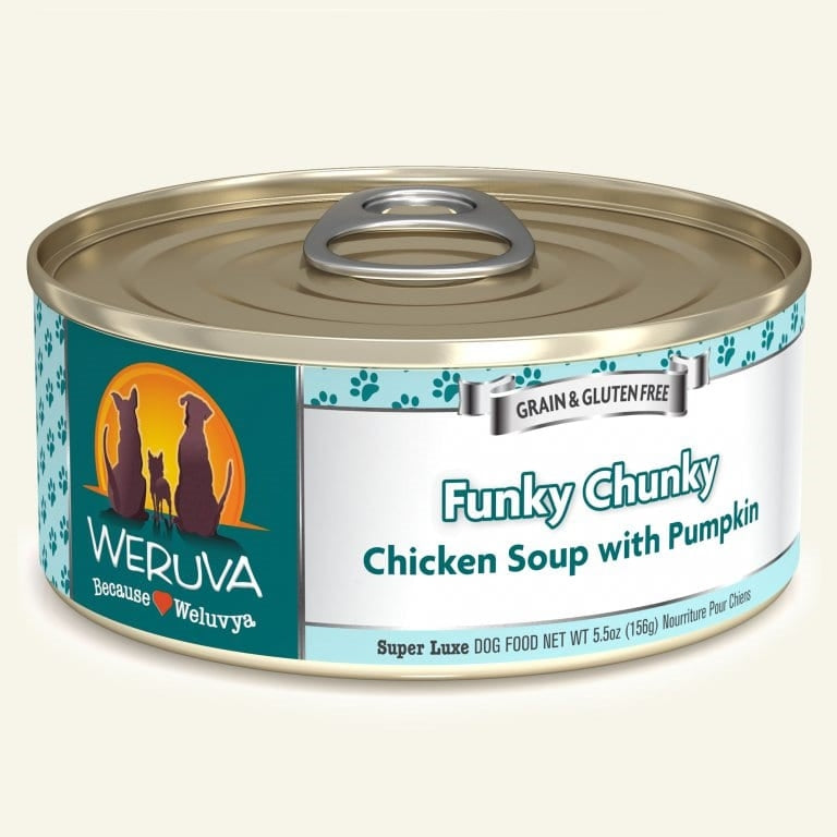 Weruva Dog Funky Chunky Chicken Soup with Pumpkin 5.5oz. (Case of 24)