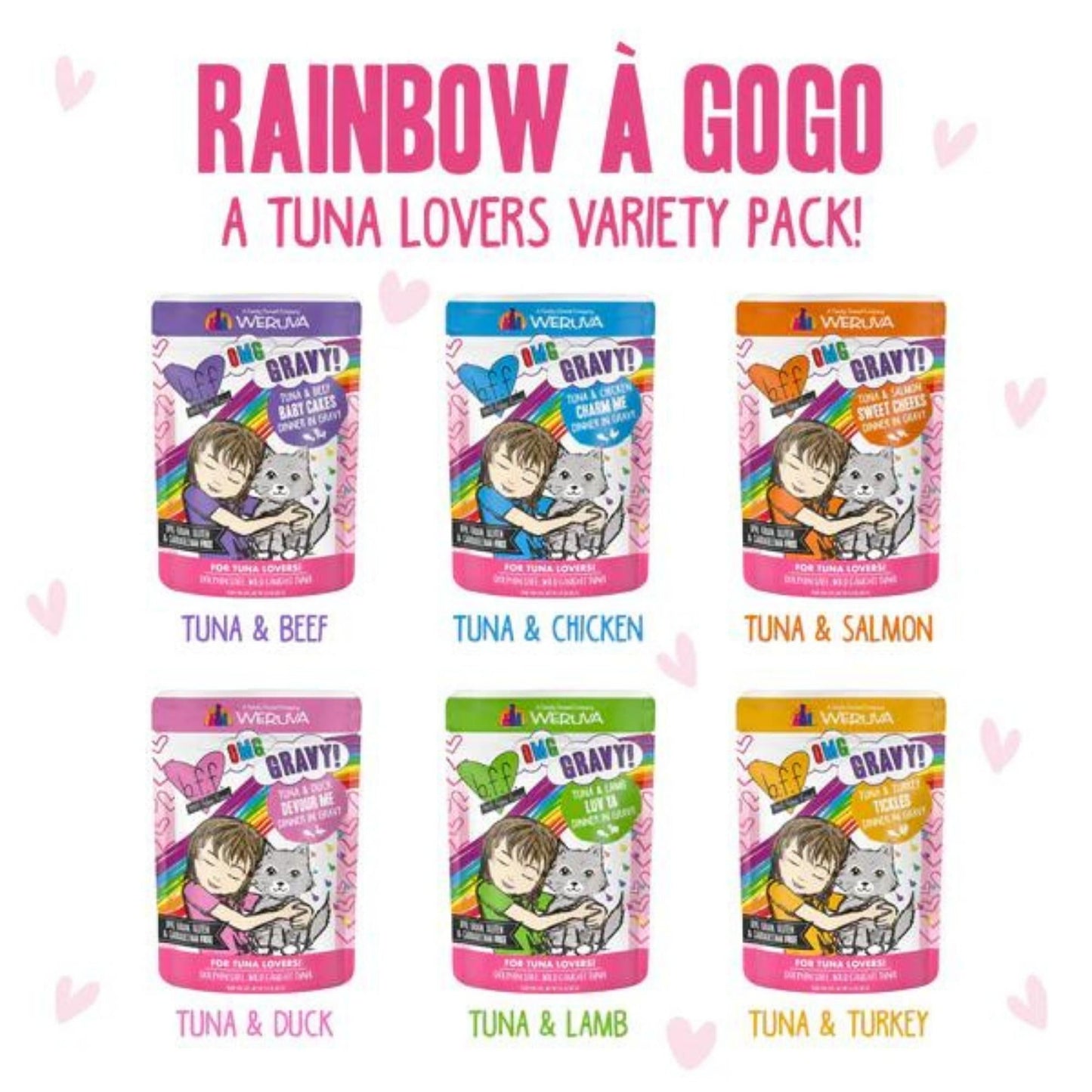 BFF Cat Omg Rainbow Variety Pack 3oz. Pouch (Case of 12)