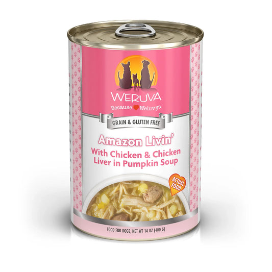 Weruva Dog Amazon Liver With Chicken And Chicken Liver In Pumpkin Soup 14oz. (Case of 12)