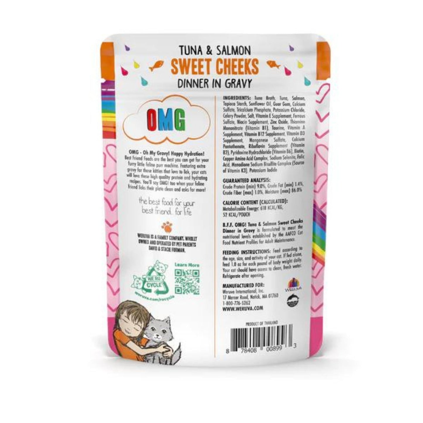 BFF Cat Omg Tuna and Salmon Sweet Cheeks Dinner in Gravy 3oz. (Case of 12)