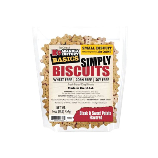 K9 Granola Simply Biscuits; Small Steak And Sweet Potato 1Lb