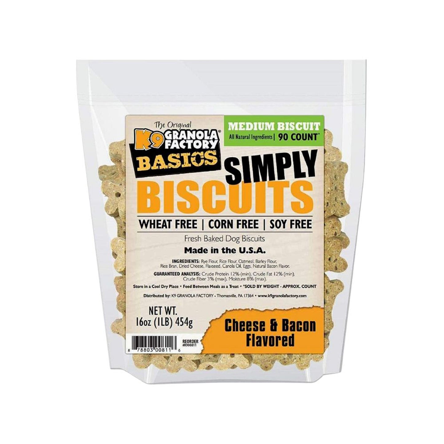 K9 Granola Simply Biscuits; Medium Cheese And Bacon 1Lb