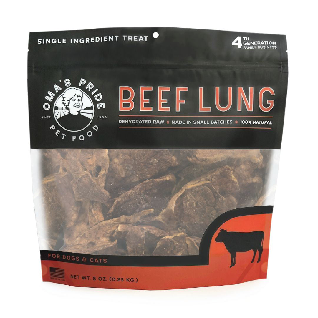 Omas  Pride Dog Cat Dehydrated Beef Lung 8oz.