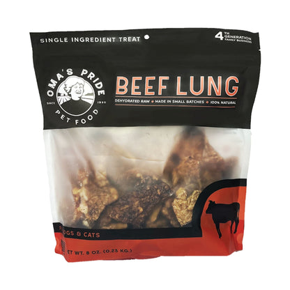 Omas  Pride Dog Cat Dehydrated Beef Lung 8oz.