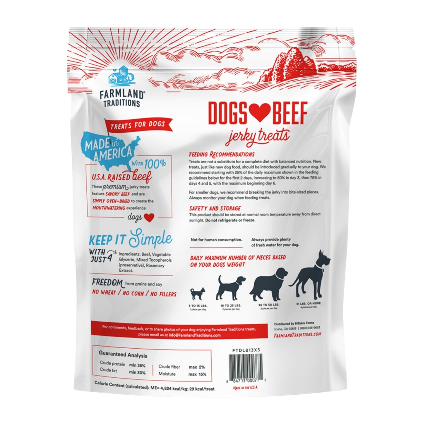 Farmland Traditions Dogs Love Beef Jerky Dog Treats 1ea/13.5oz.